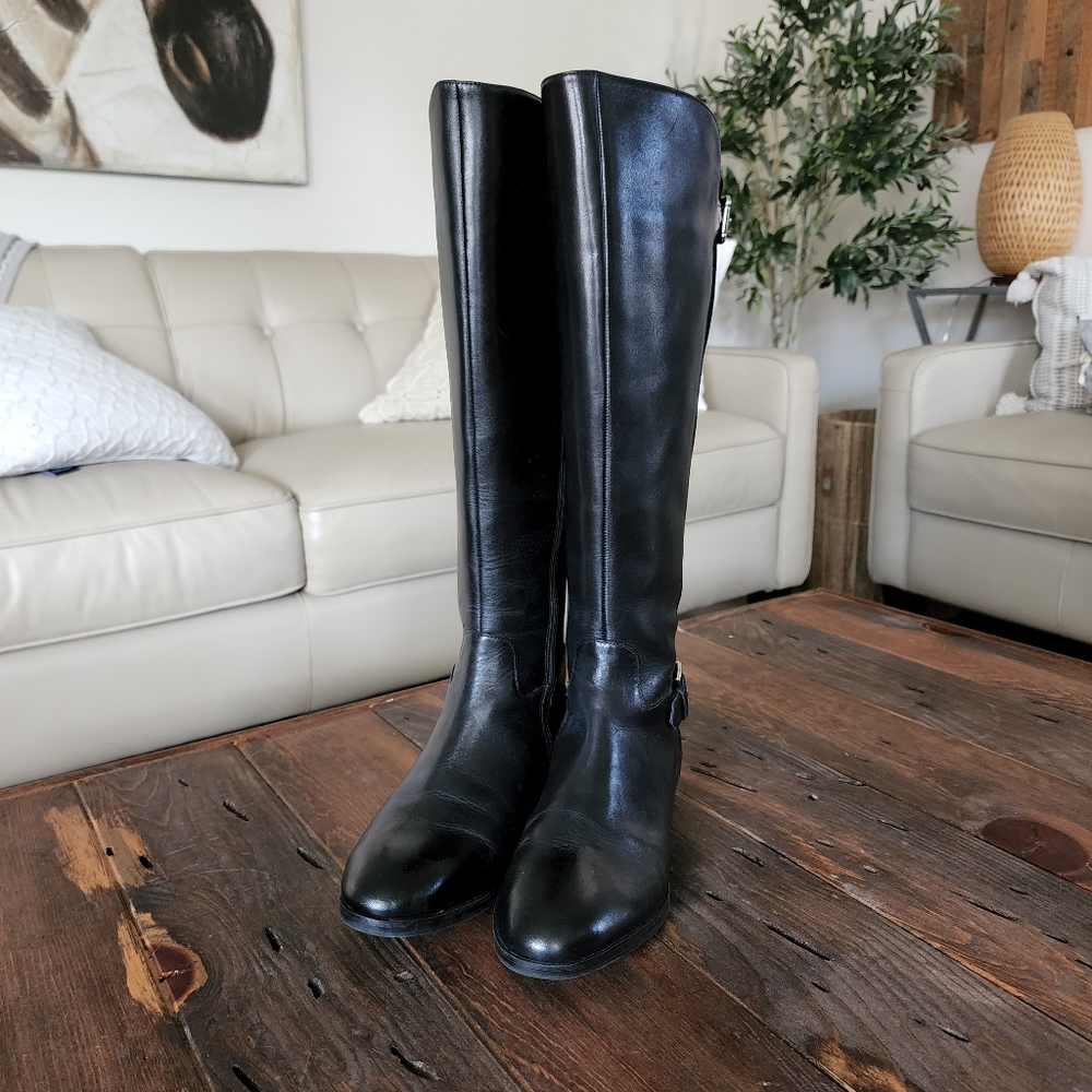 🚫SOLD🚫MARC FISHER Tall Knee-High Leather/Suede Riding Boots - Wide Calf-9W